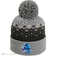 Blue Cat Wave Illustrations The Baniff Cuffed Pom Beanie thumb 0