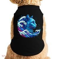 Blue Cat Wave Illustrations Doggie Tank thumb 0