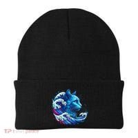 Blue Cat Wave Illustrations Beanie thumb 0