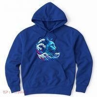 Blue Cat Wave Illustrations Hoodie thumb 0