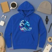 Blue Cat Wave Illustrations Hoodie thumb 3