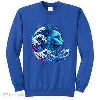 Blue Cat Wave Illustrations Sweatshirt thumb 0