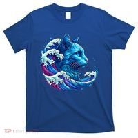 Blue Cat Wave Illustrations T-Shirt thumb 0