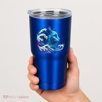Blue Cat Wave Illustrations Tumbler thumb 2