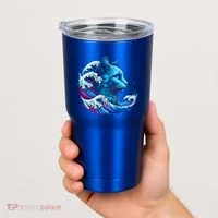 Blue Cat Wave Illustrations Tumbler thumb 2