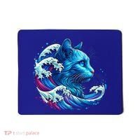 Blue Cat Wave Illustrations Mousepad thumb 0