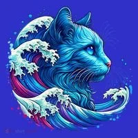 Blue Cat Wave Illustrations Toddler Hoodie thumb 2