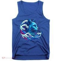 Blue Cat Wave Illustrations Tank Top thumb 0