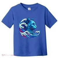 Blue Cat Wave Illustrations Toddler T-Shirt thumb 0