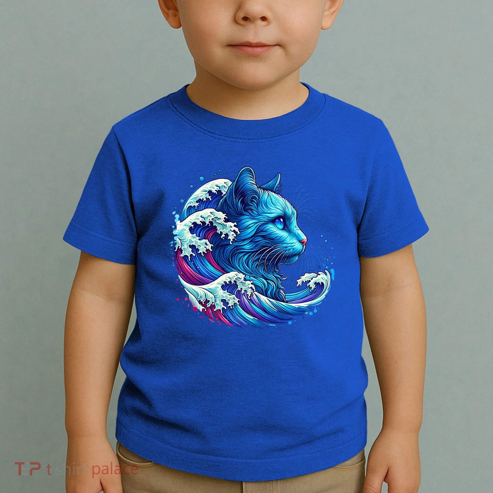 Blue Cat Wave Illustrations Toddler T-Shirt