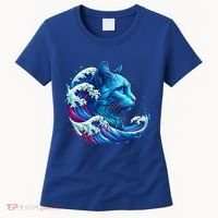 Blue Cat Wave Illustrations Women's T-Shirt thumb 0