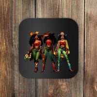 Black Cowgirl Western Rodeo Melanin Juneteenth Freedom Texas Coaster thumb 0