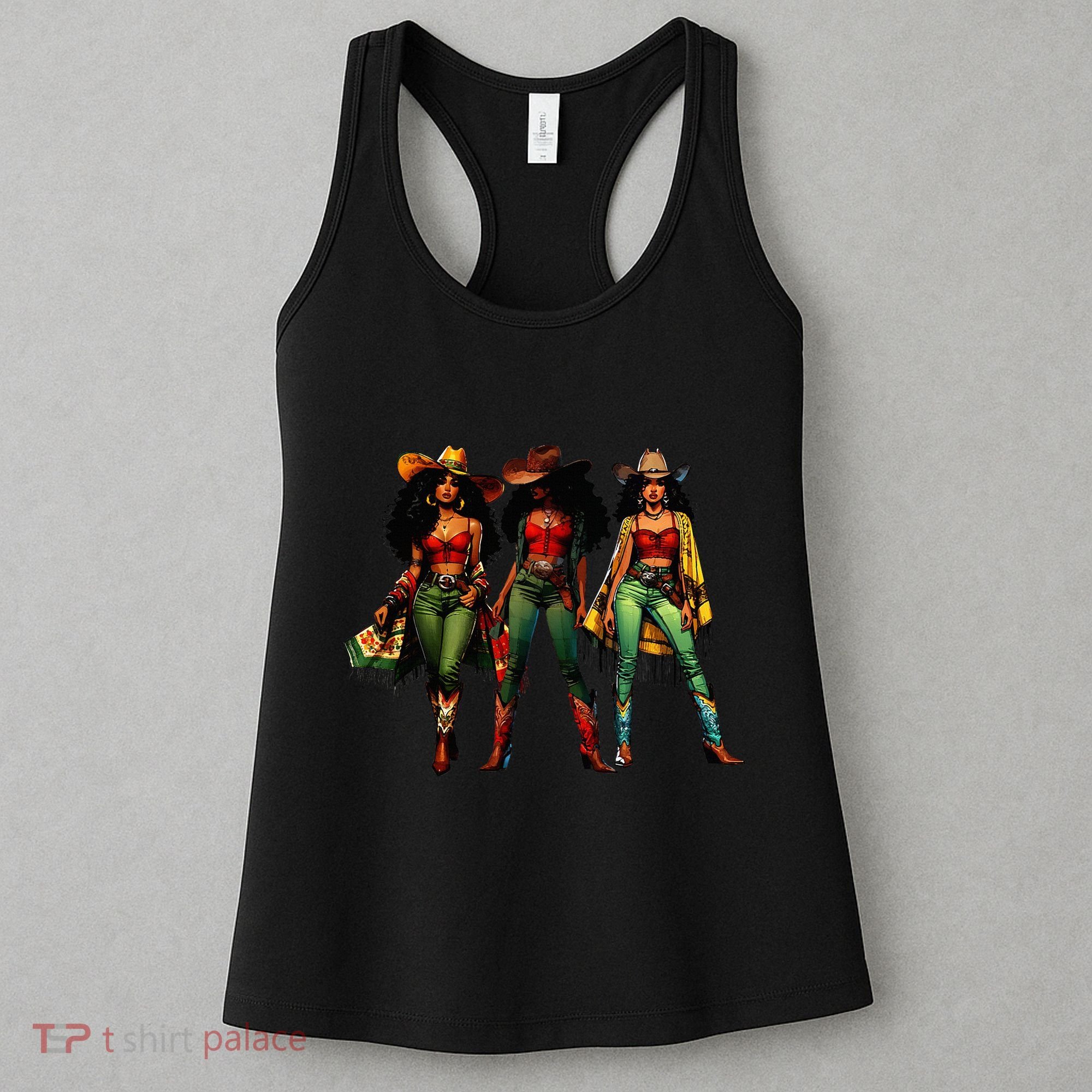Black Cowgirl Western Rodeo Melanin Juneteenth Freedom Texas Women's Tank Top