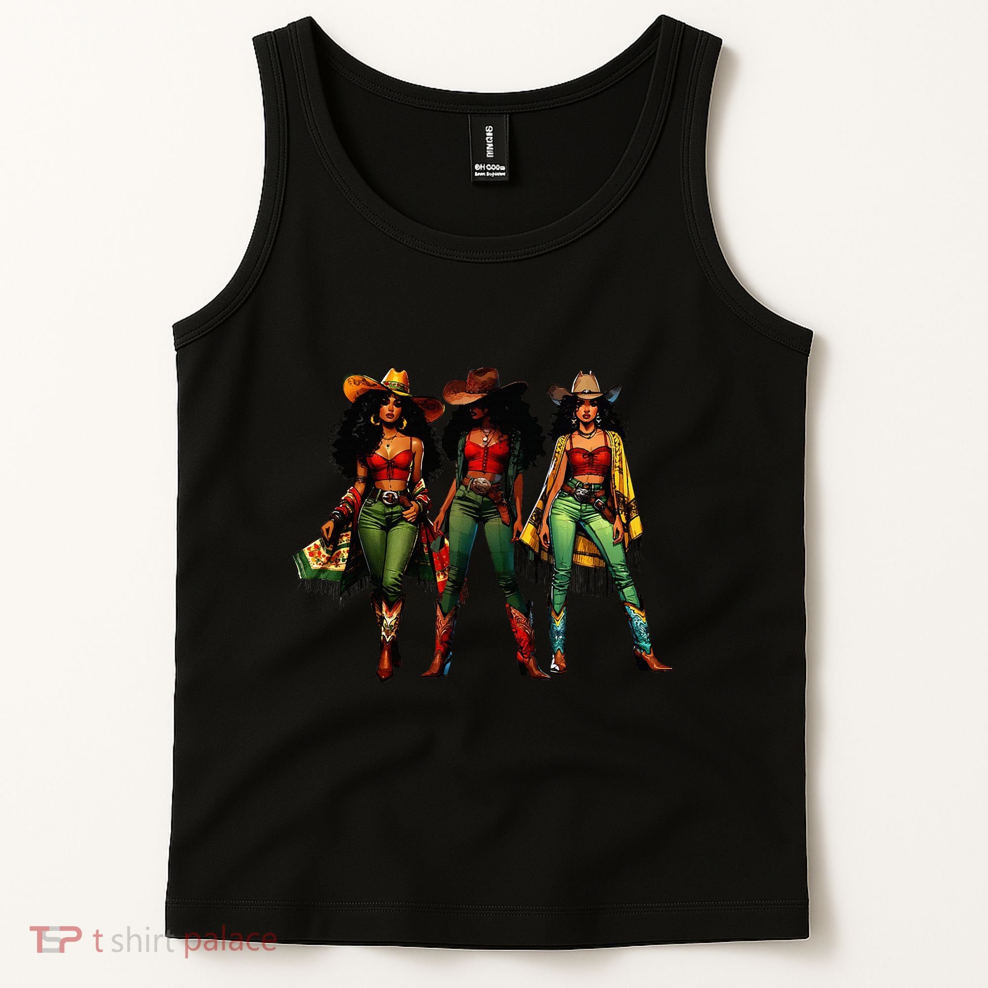 Black Cowgirl Western Rodeo Melanin Juneteenth Freedom Texas Tank Top