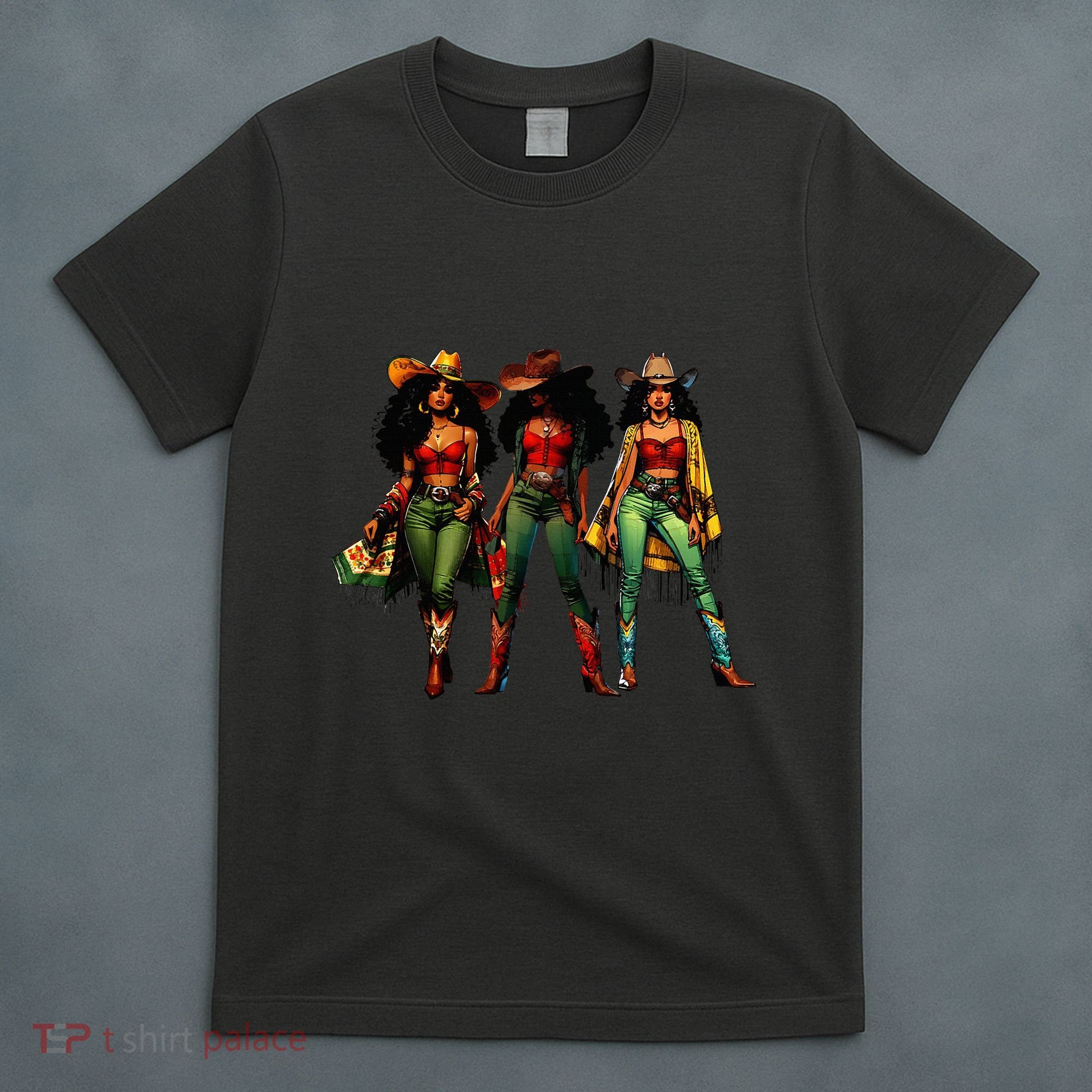 Black Cowgirl Western Rodeo Melanin Juneteenth Freedom Texas T-Shirt