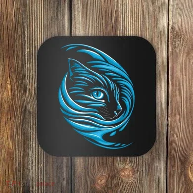 Blue Cat Wave Coaster