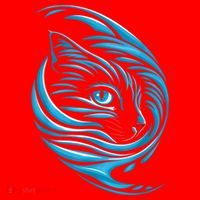 Blue Cat Wave Santa Hat thumb 1