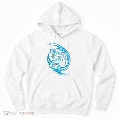 Blue Cat Wave Hoodie