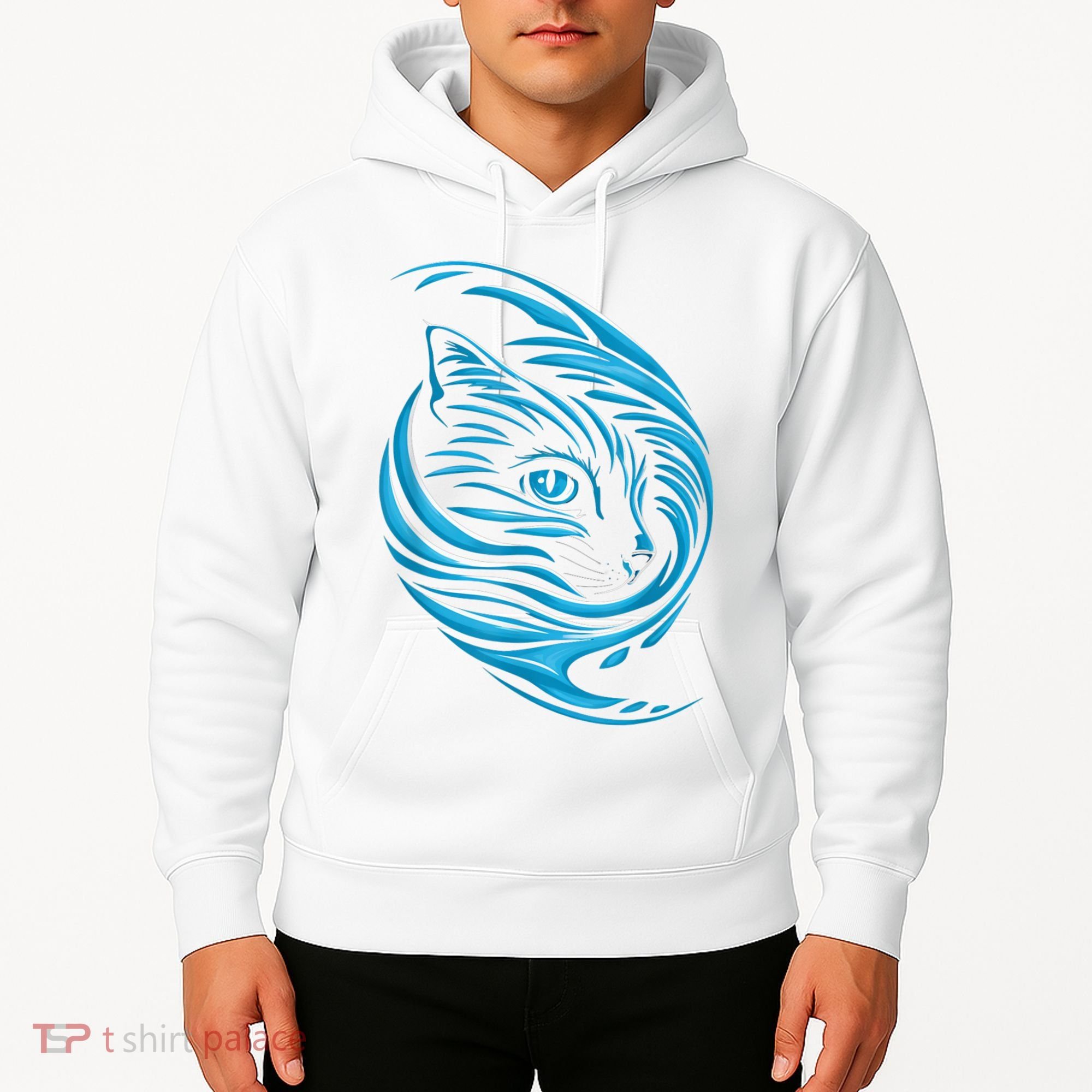 Blue Cat Wave Hoodie