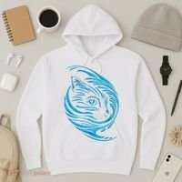 Blue Cat Wave Hoodie thumb 3