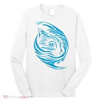 Blue Cat Wave Long Sleeve Shirt