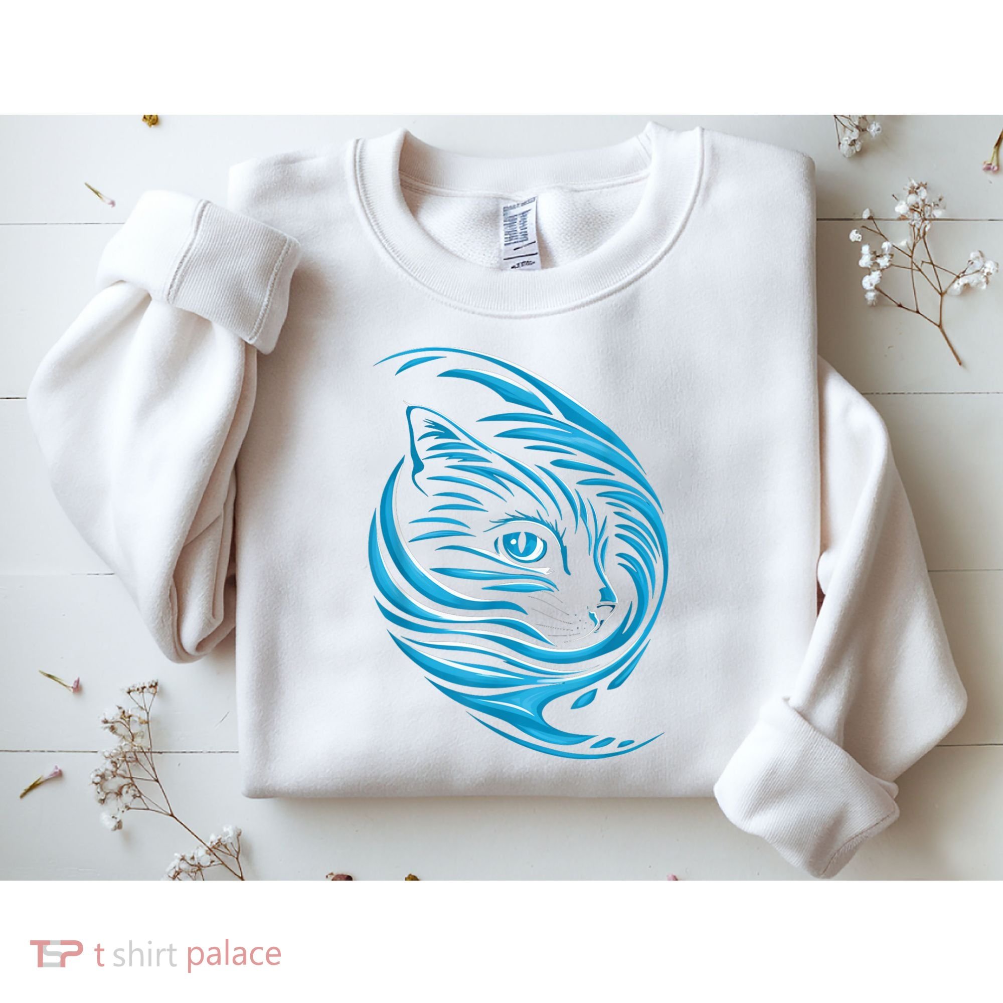 Blue Cat Wave Sweatshirt