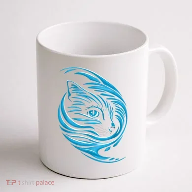 Blue Cat Wave Coffee Mug back