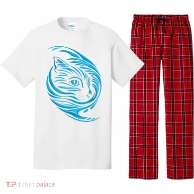 Blue Cat Wave Pajama Set