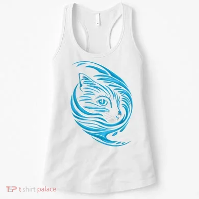 Blue Cat Wave Women's Tank Top