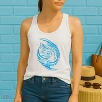 Blue Cat Wave Women's Tank Top thumb 2