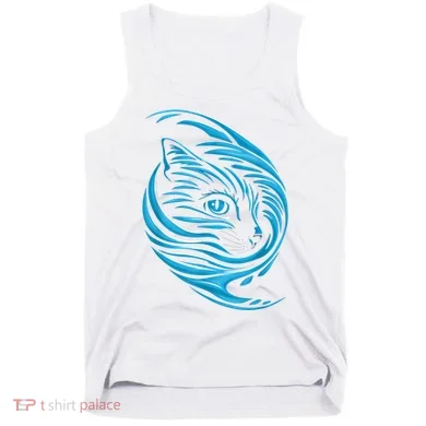 Blue Cat Wave Tank Top