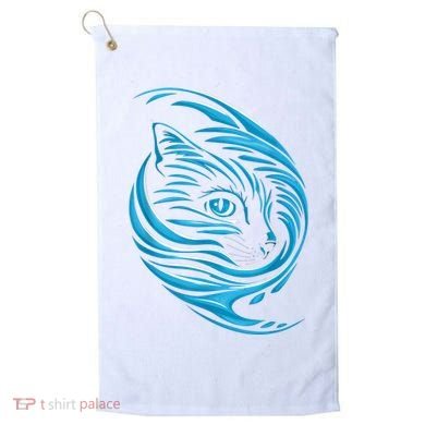 Blue Cat Wave Golf Towel
