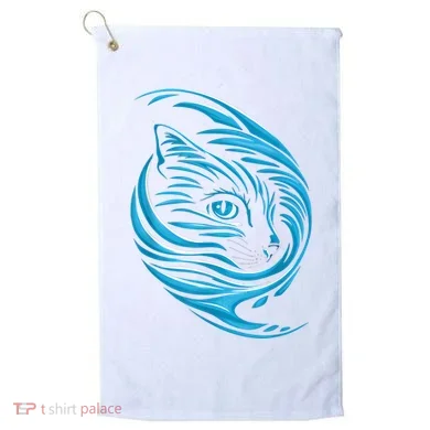 Blue Cat Wave Golf Towel