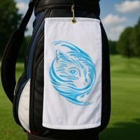 Blue Cat Wave Golf Towel thumb 2