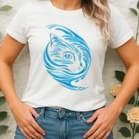 Blue Cat Wave Women's T-Shirt thumb 2