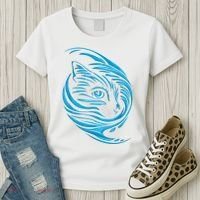Blue Cat Wave Women's T-Shirt thumb 3