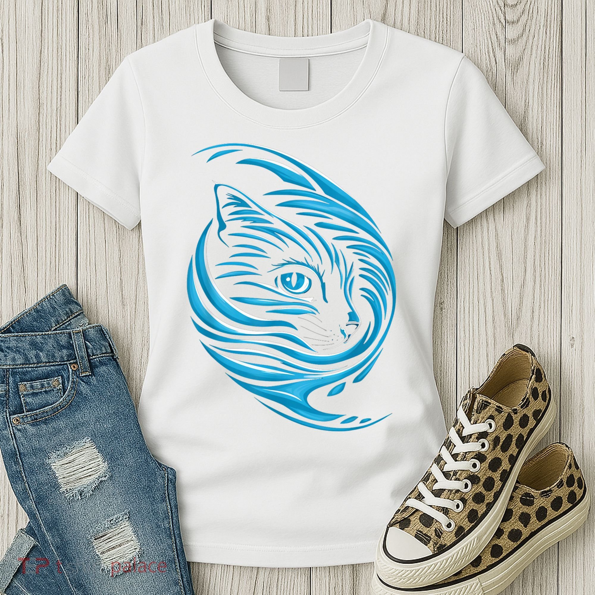 Blue Cat Wave Women's T-Shirt