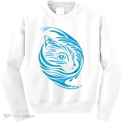 Blue Cat Wave Kids Sweatshirt
