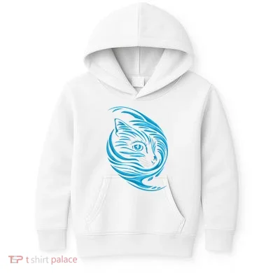 Blue Cat Wave Kids Hoodie