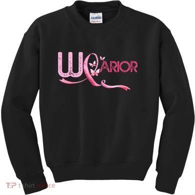Breast Cancer Warrior Awareness Kids Sweatshirt