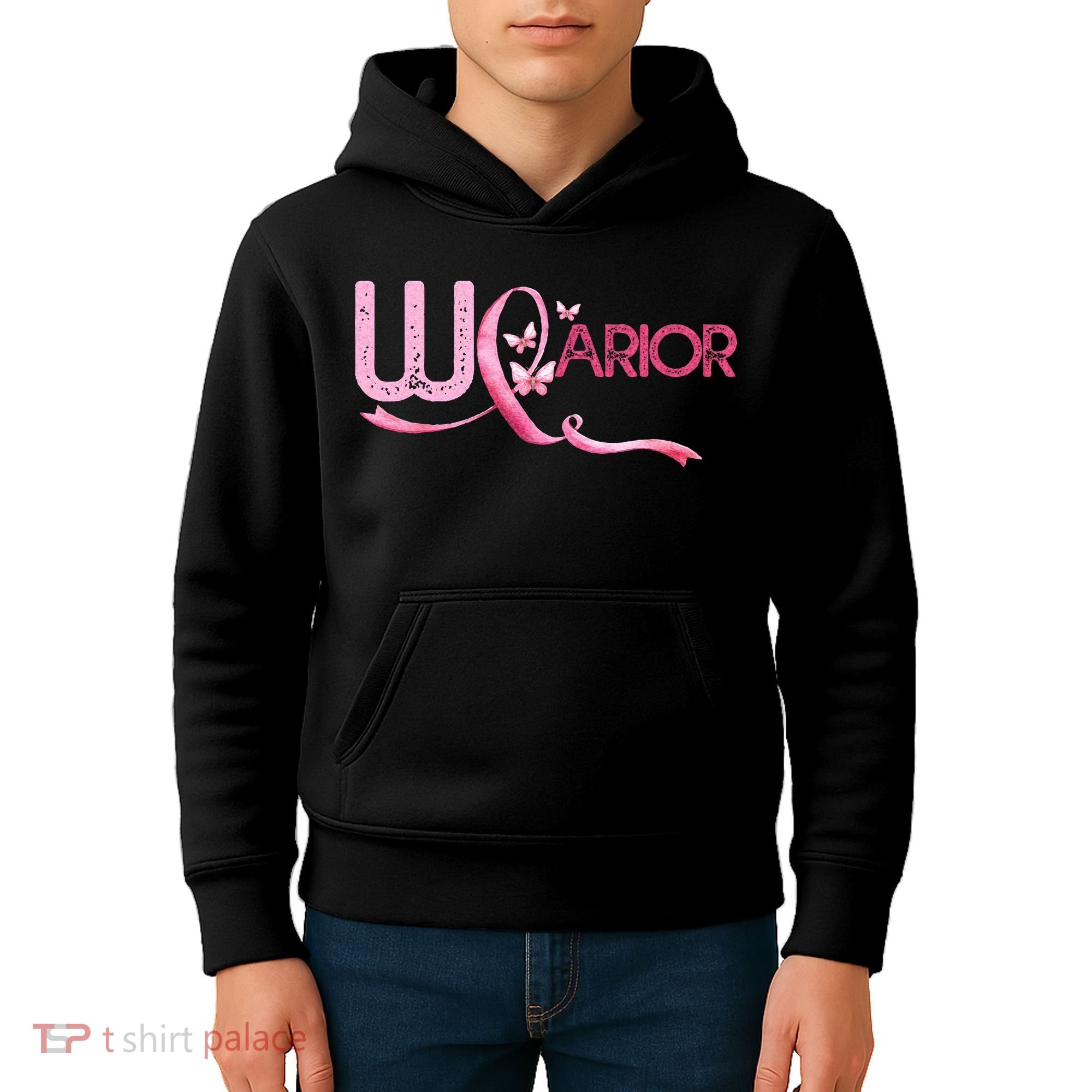 Breast Cancer Warrior Awareness Kids Hoodie