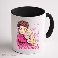 Breast Cancer Warrior Rosie Riveter Pink Ribbon Unbreakable Coffee Mug thumb 1