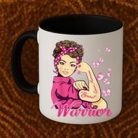 Breast Cancer Warrior Rosie Riveter Pink Ribbon Unbreakable Coffee Mug thumb 2