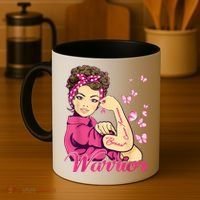 Breast Cancer Warrior Rosie Riveter Pink Ribbon Unbreakable Coffee Mug thumb 4
