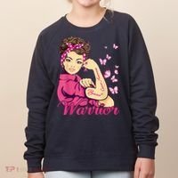 Breast Cancer Warrior Rosie Riveter Pink Ribbon Unbreakable Women's Sweatshirt thumb 0