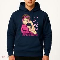 Breast Cancer Warrior Rosie Riveter Pink Ribbon Unbreakable Hoodie thumb 2