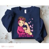 Breast Cancer Warrior Rosie Riveter Pink Ribbon Unbreakable Sweatshirt thumb 2