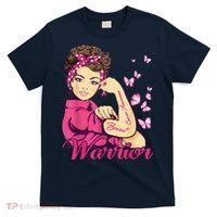 Breast Cancer Warrior Rosie Riveter Pink Ribbon Unbreakable T-Shirt thumb 0