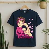 Breast Cancer Warrior Rosie Riveter Pink Ribbon Unbreakable T-Shirt thumb 2