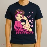 Breast Cancer Warrior Rosie Riveter Pink Ribbon Unbreakable T-Shirt thumb 3